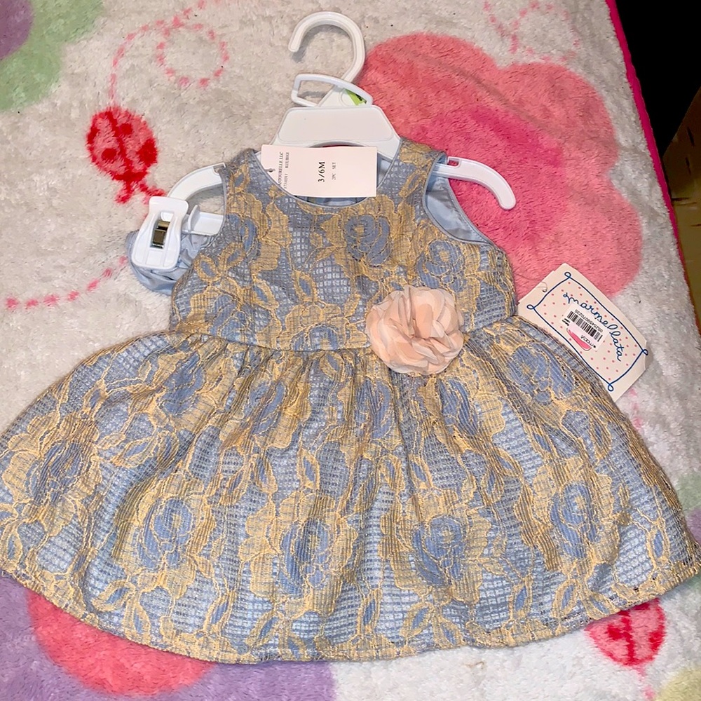 2 piece set baby girl dress 3/6 M